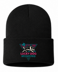 Embroidered Black Beanie